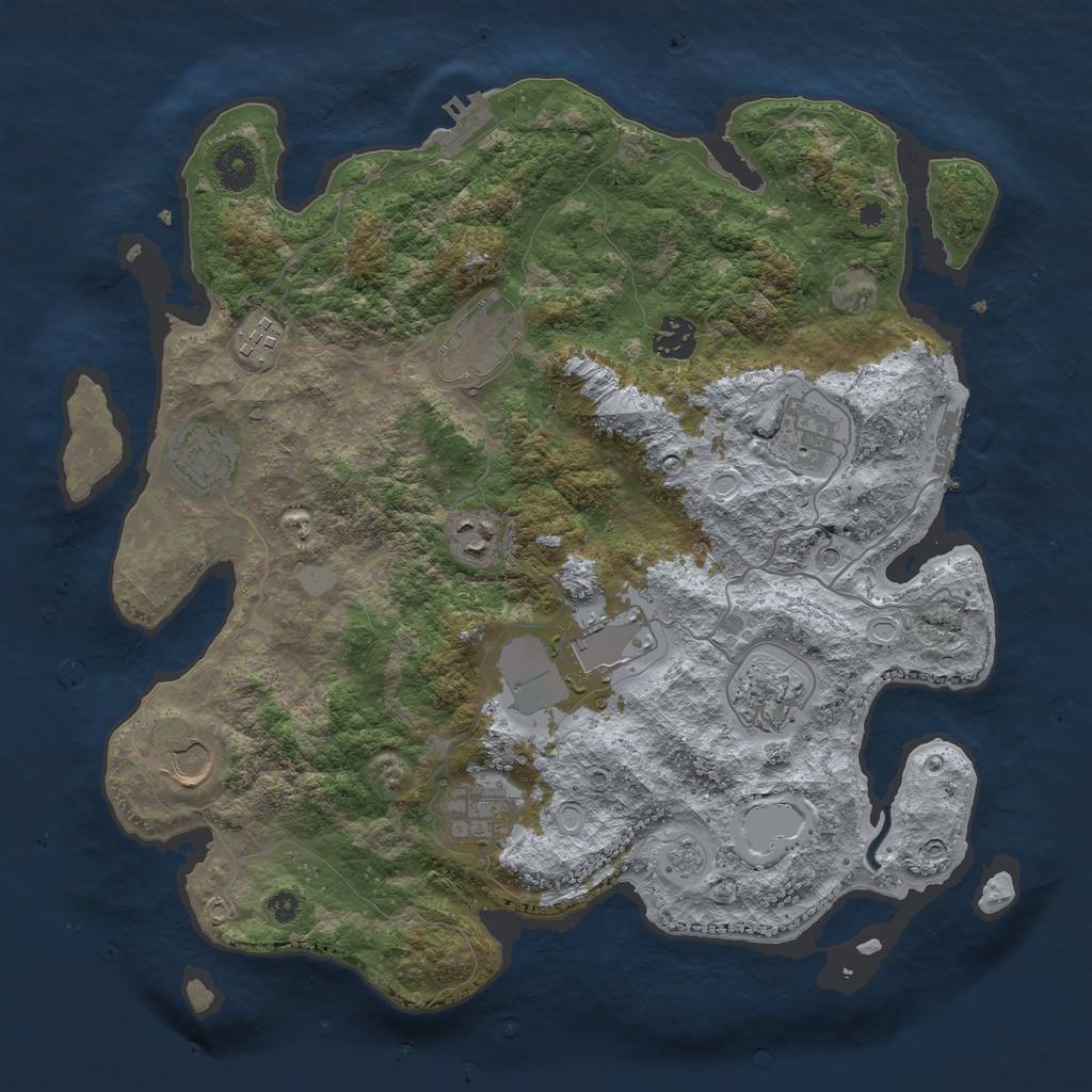Rust Map: Procedural Map, Size: 3717, Seed: 1435480242, 17 Monuments