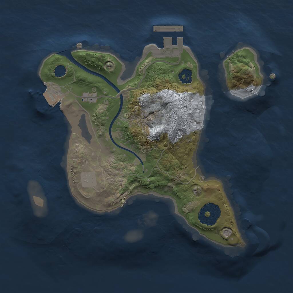 Rust Map: Procedural Map, Size: 2000, Seed: 867530986, 2 Monuments