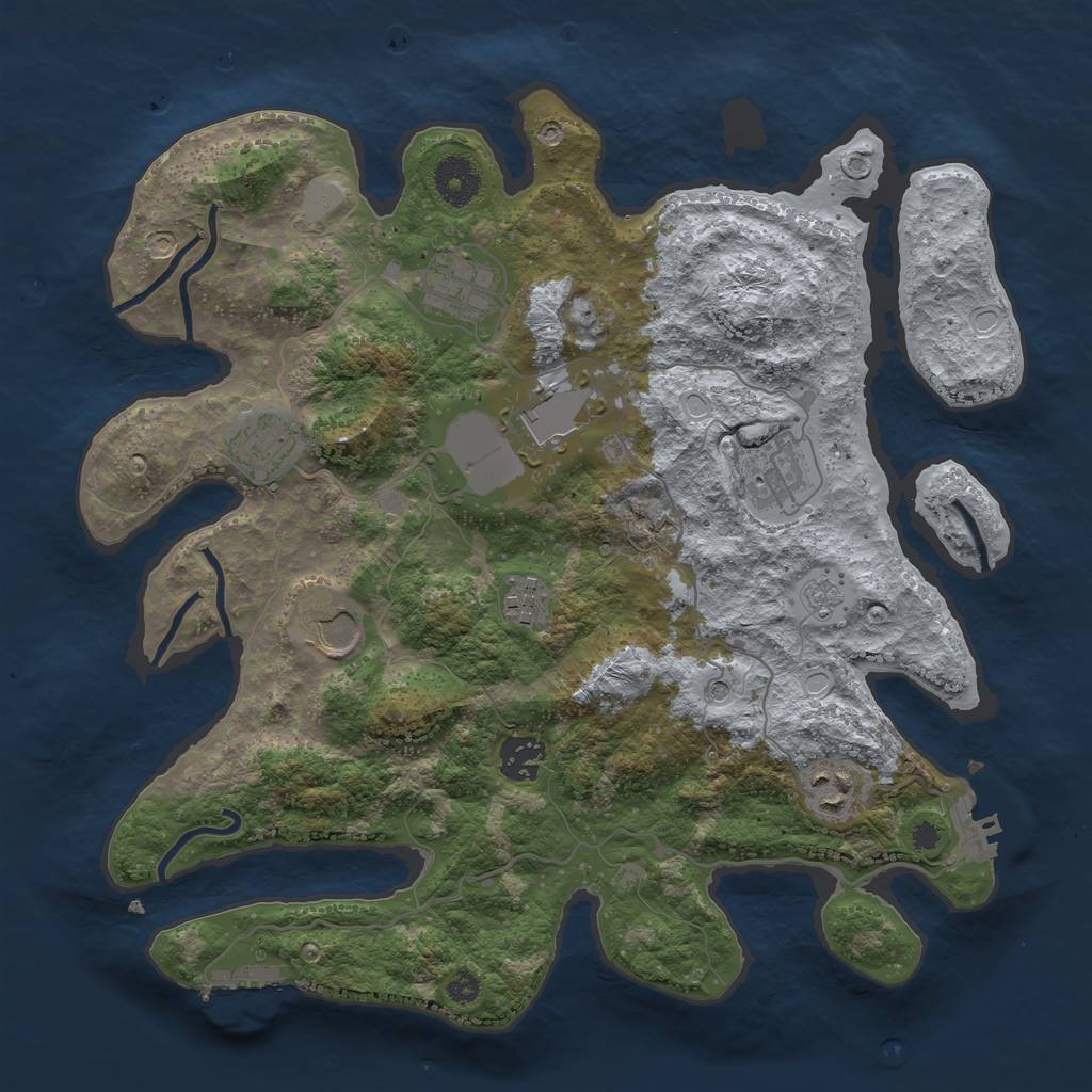Rust Map: Procedural Map, Size: 3500, Seed: 1420508259, 15 Monuments