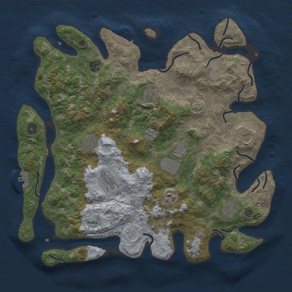 Rust Map: Procedural Map, Size: 4000, Seed: 789721642, 16 Monuments