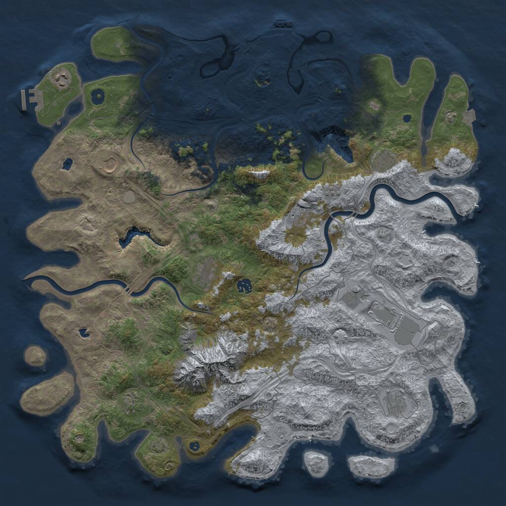 Rust Map: Procedural Map, Size: 5000, Seed: 2147483574, 17 Monuments