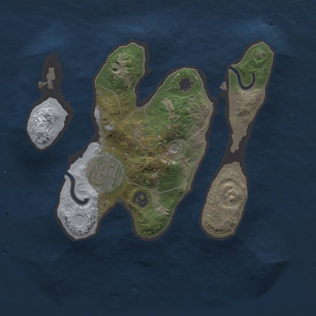 Rust Map: Procedural Map, Size: 2000, Seed: 913976752, 5 Monuments