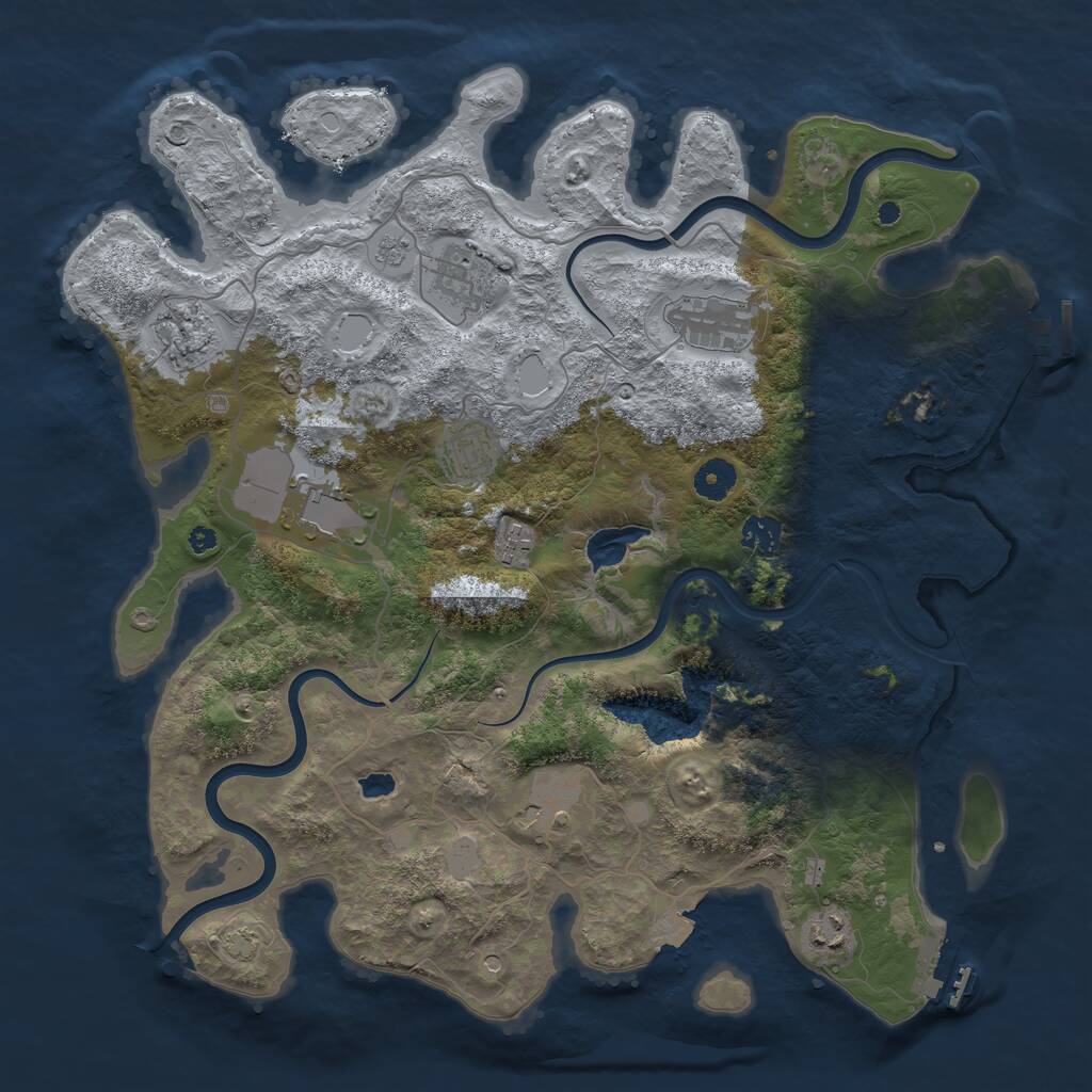 Rust Map: Procedural Map, Size: 4000, Seed: 33976, 15 Monuments