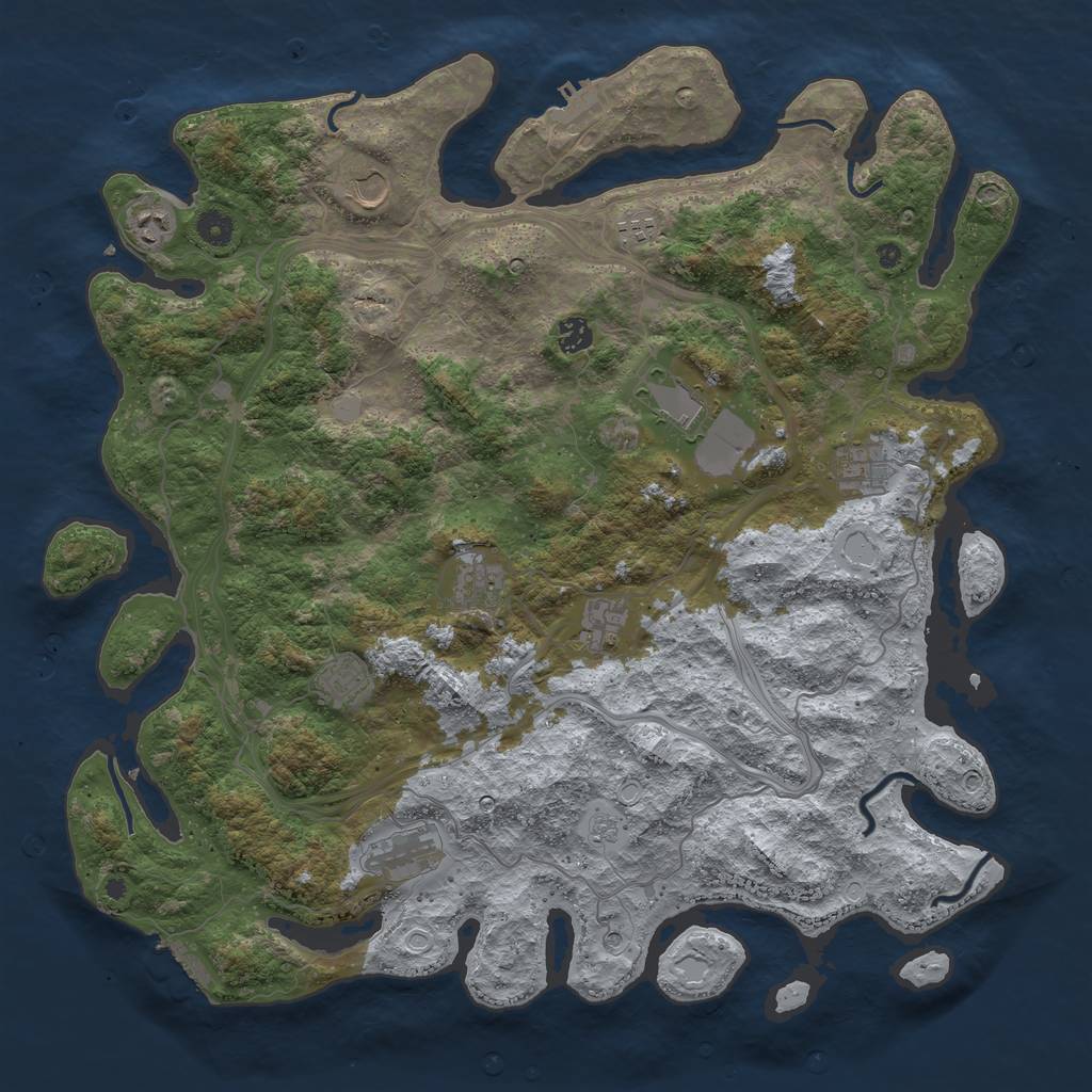 Rust Map: Procedural Map, Size: 4500, Seed: 315414151, 17 Monuments