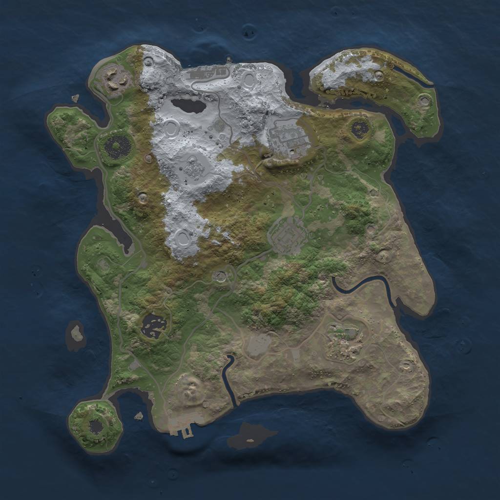Rust Map: Procedural Map, Size: 3000, Seed: 1547072036, 12 Monuments