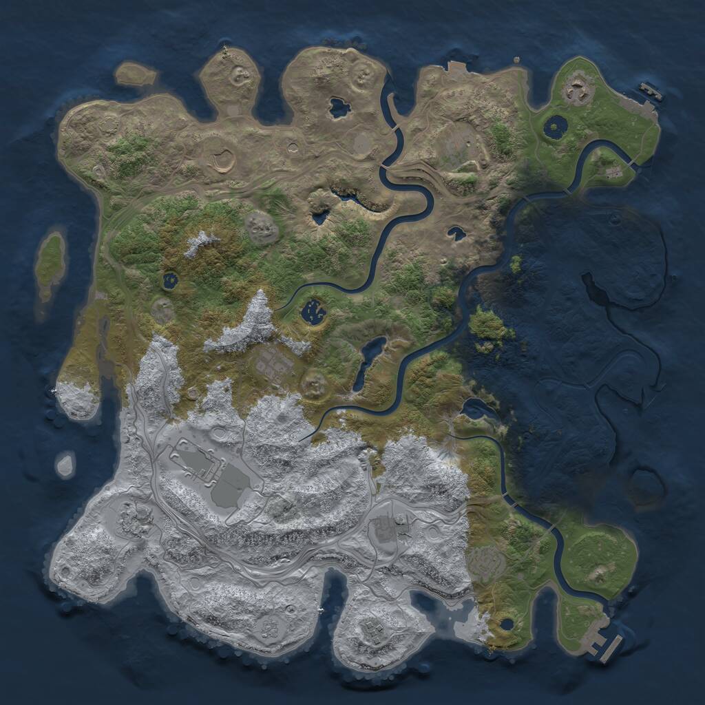 Rust Map: Procedural Map, Size: 4500, Seed: 8124, 16 Monuments