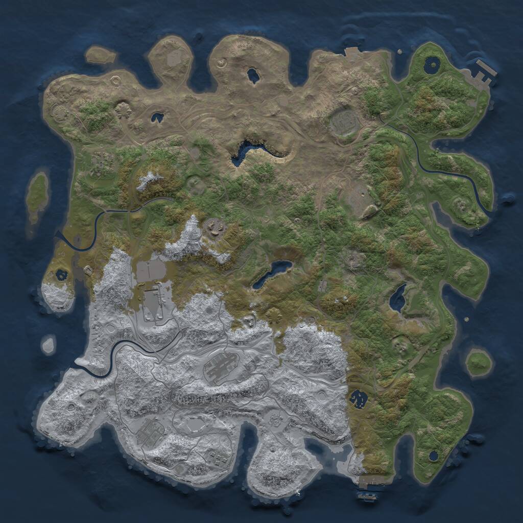Rust Map: Procedural Map, Size: 4500, Seed: 8124, 15 Monuments