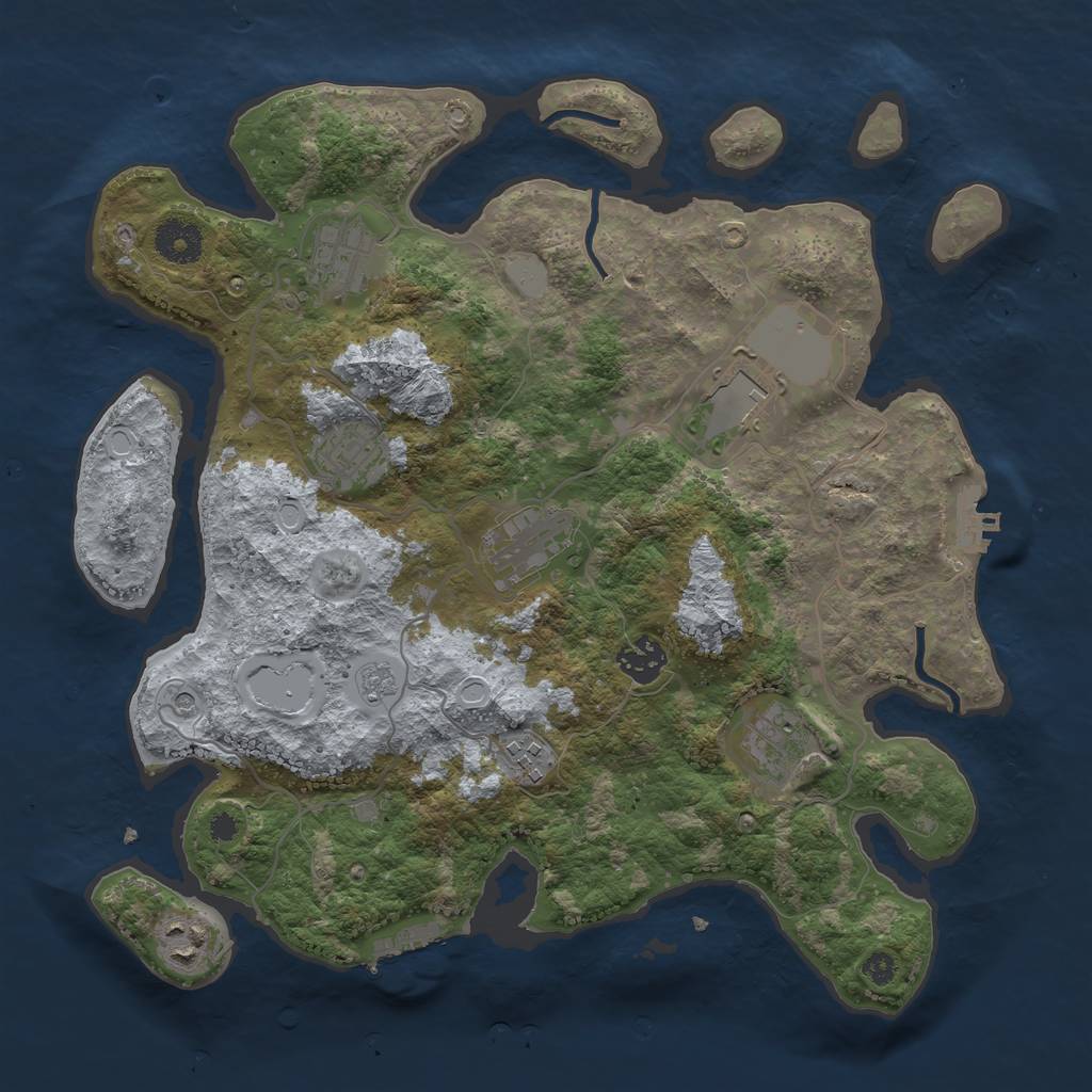 Rust Map: Procedural Map, Size: 3500, Seed: 890855441, 15 Monuments