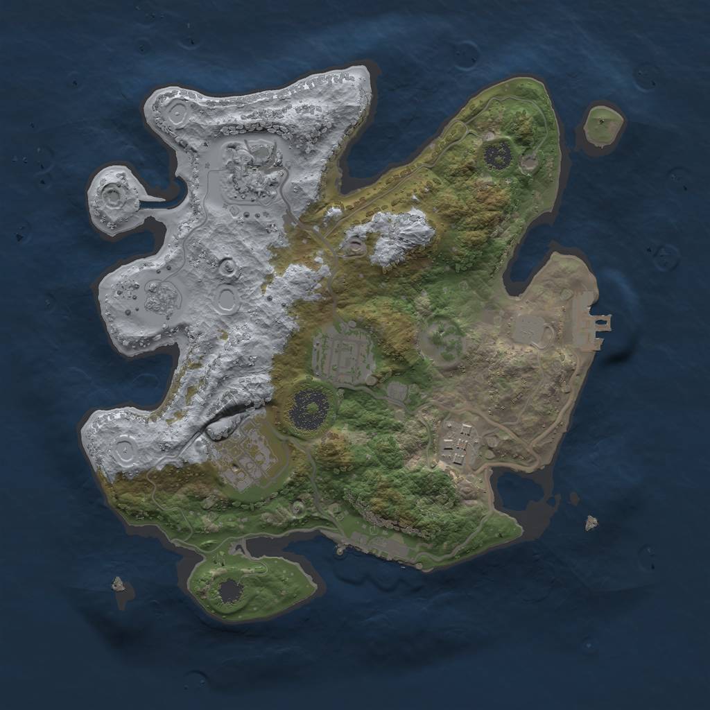 Rust Map: Procedural Map, Size: 2600, Seed: 90909, 10 Monuments