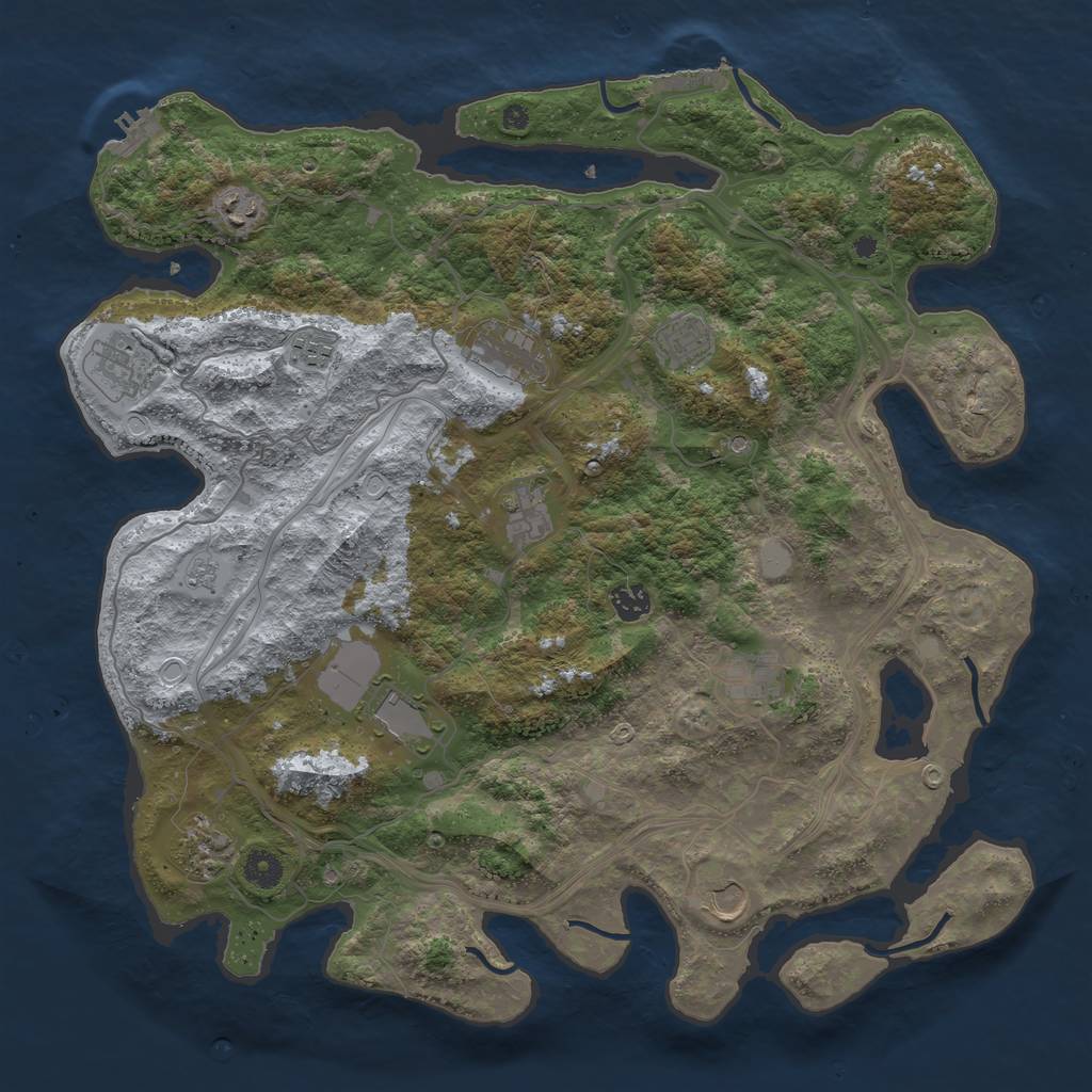 Rust Map: Procedural Map, Size: 4250, Seed: 1326939427, 18 Monuments