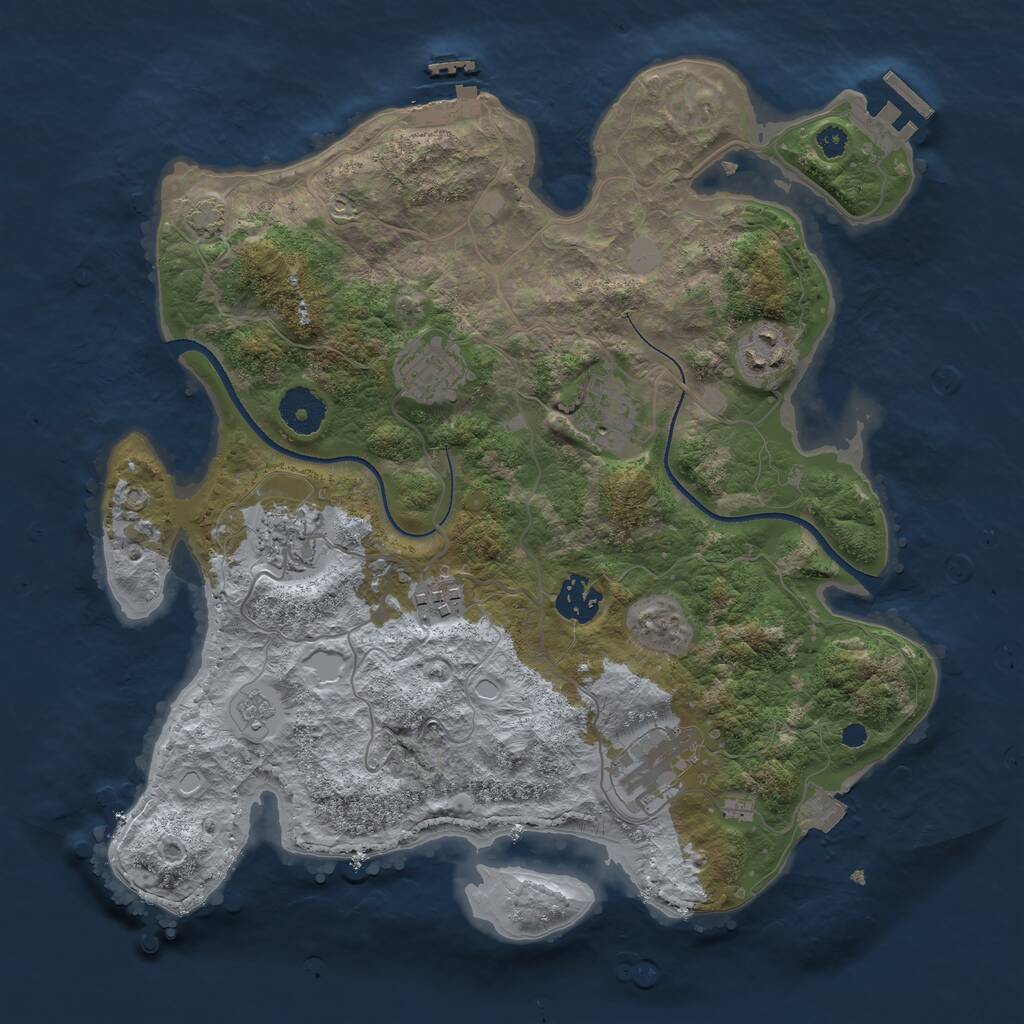 Rust Map: Procedural Map, Size: 3400, Seed: 925575315, 12 Monuments