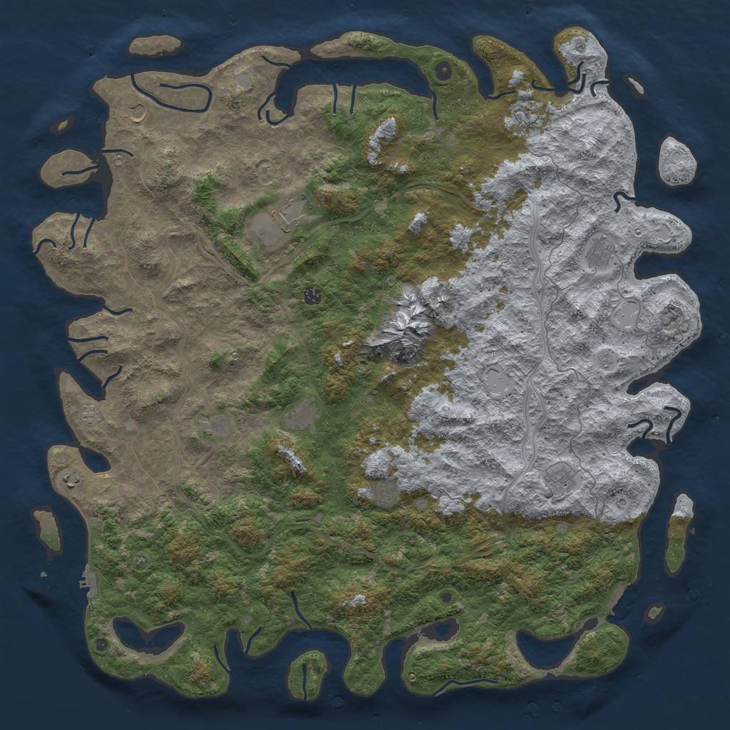 Rust Map: Procedural Map, Size: 6000, Seed: 8564289, 18 Monuments