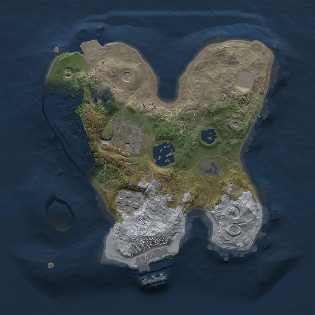 Rust Map: Procedural Map, Size: 2049, Seed: 50000, 6 Monuments