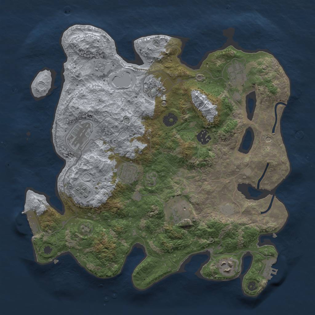 Rust Map: Procedural Map, Size: 3400, Seed: 393706853, 15 Monuments