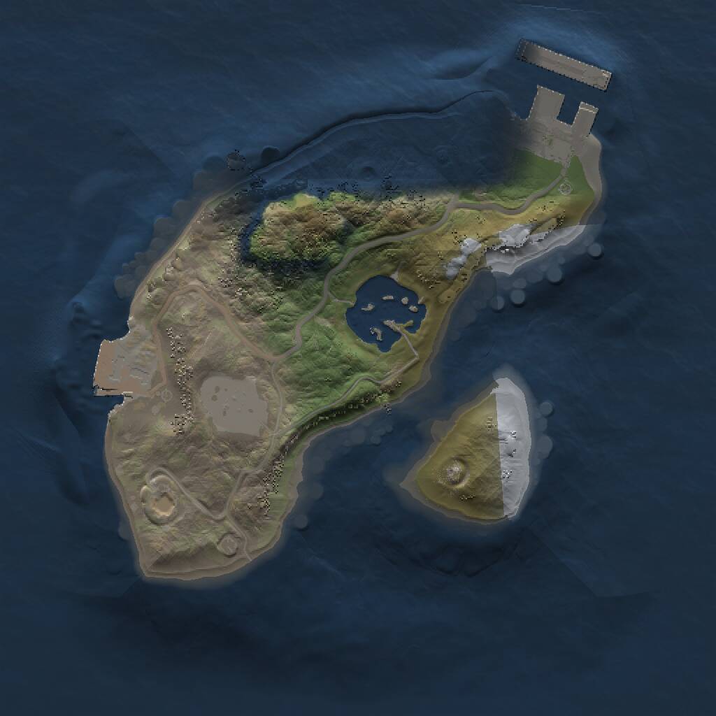 Rust Map: Procedural Map, Size: 1500, Seed: 45634, 3 Monuments