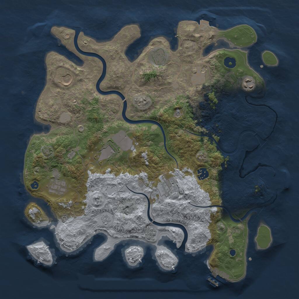 Rust Map: Procedural Map, Size: 3814, Seed: 686504800, 15 Monuments