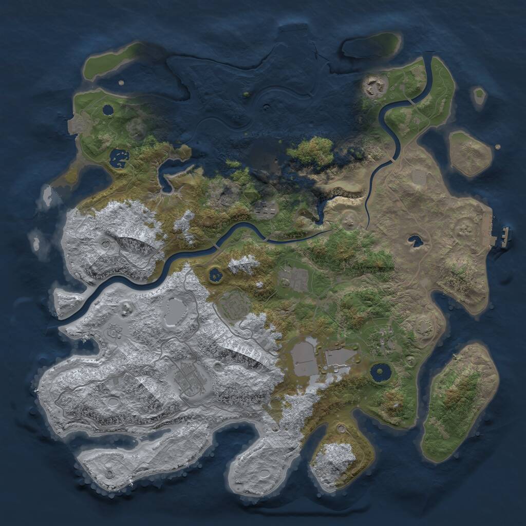 Rust Map: Procedural Map, Size: 4000, Seed: 1980228237, 15 Monuments