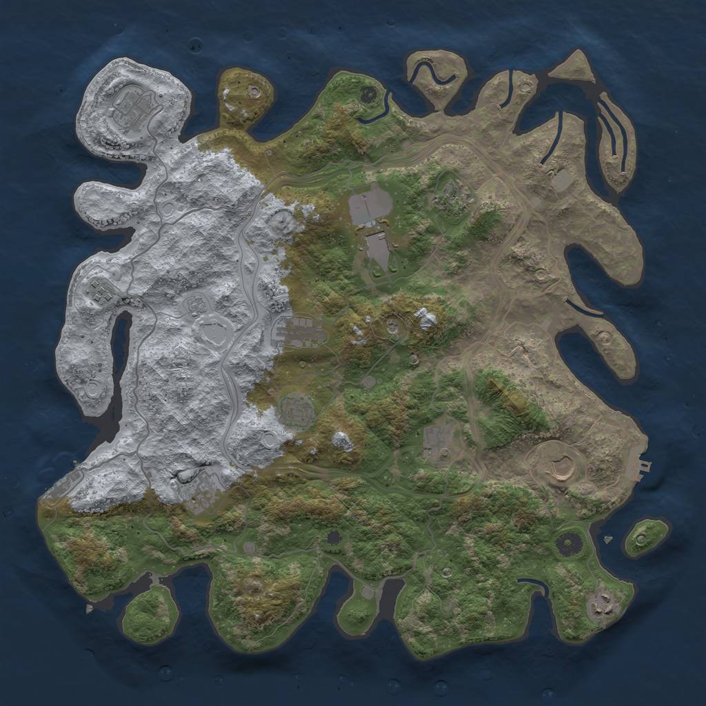 Rust Map: Procedural Map, Size: 4250, Seed: 1641857504, 17 Monuments