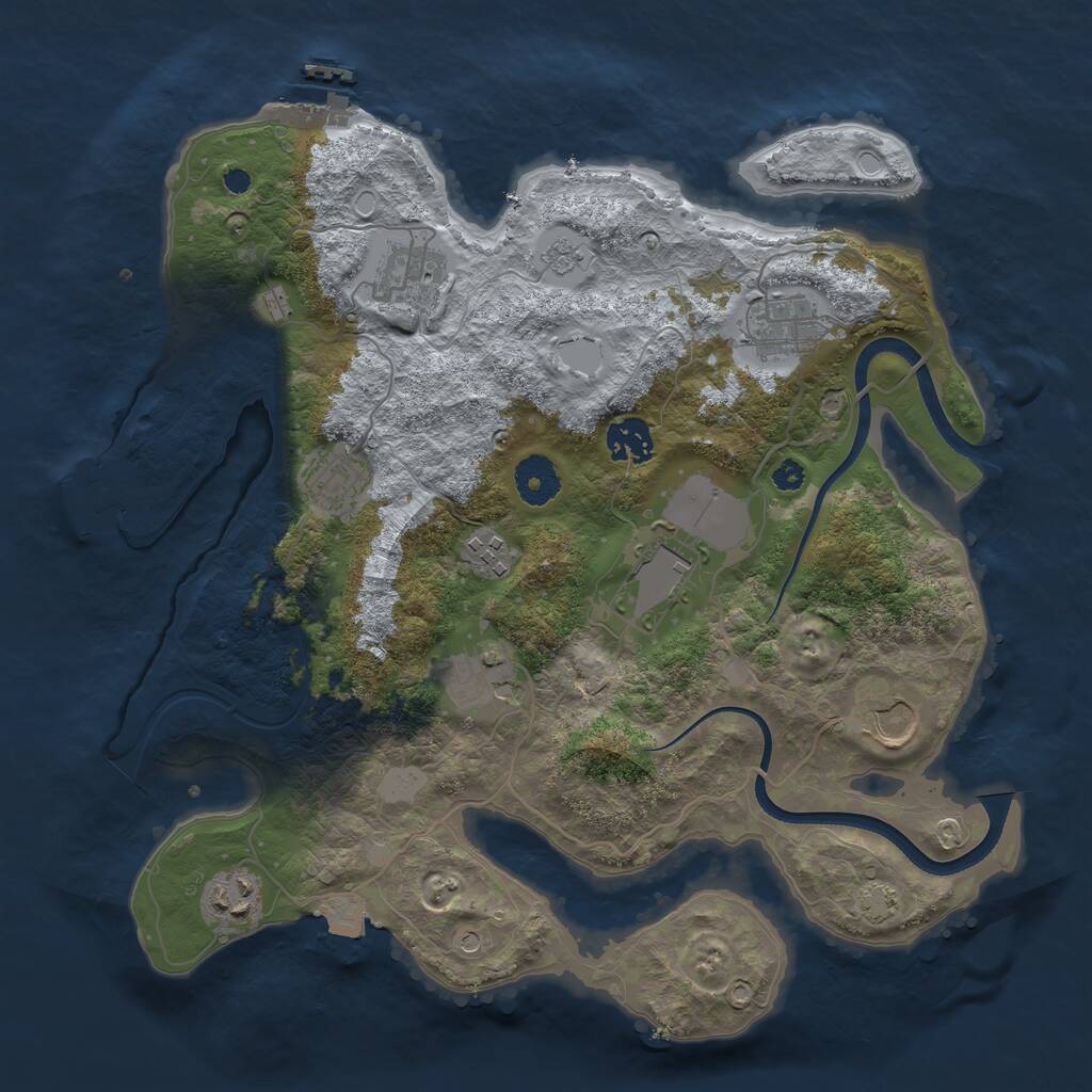 Rust Map: Procedural Map, Size: 3500, Seed: 17808, 15 Monuments