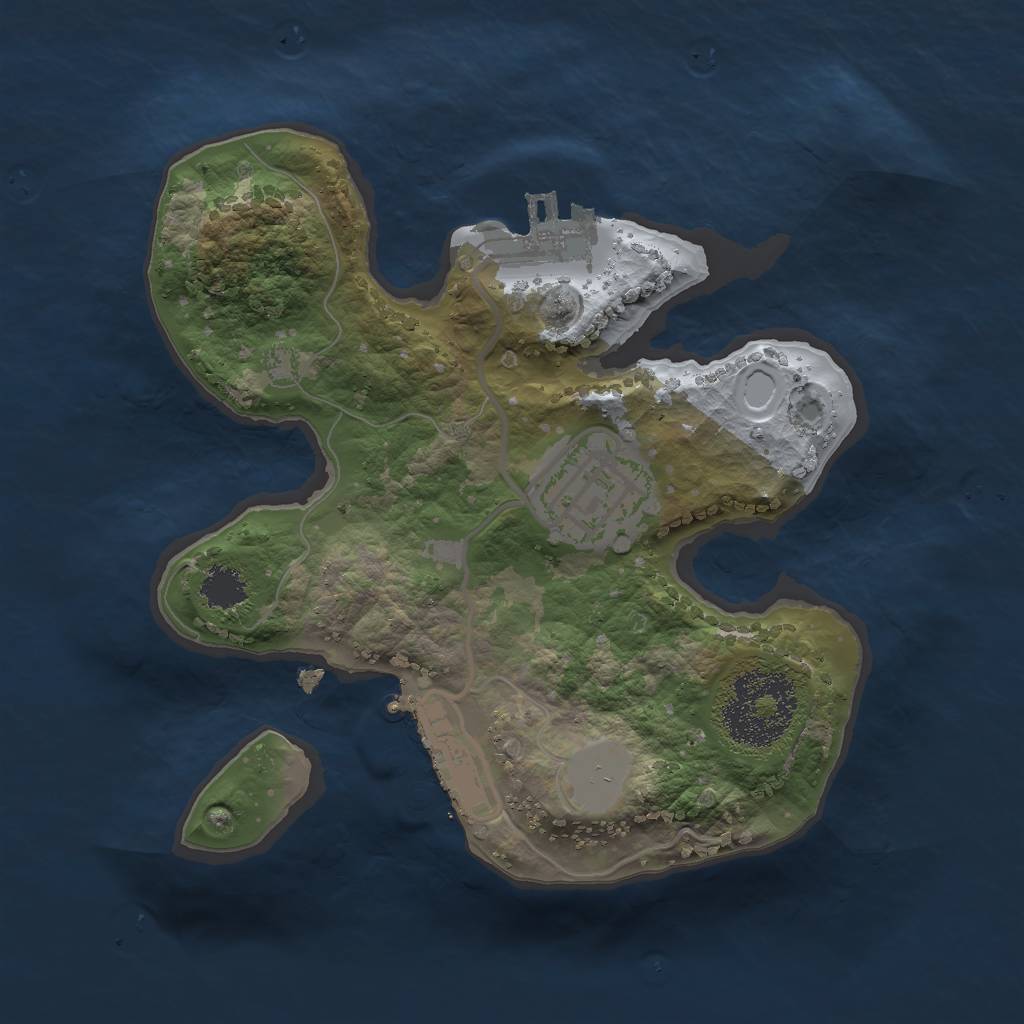 Rust Map: Procedural Map, Size: 2000, Seed: 607013390, 6 Monuments