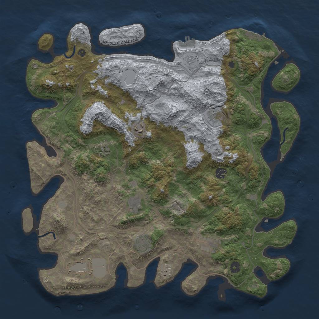 Rust Map: Procedural Map, Size: 4250, Seed: 1462096310, 16 Monuments