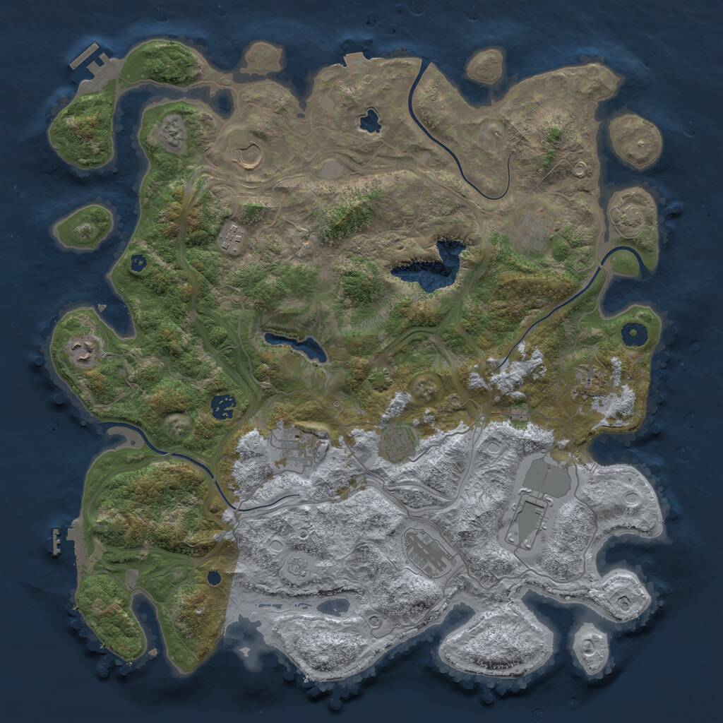 Rust Map: Procedural Map, Size: 4250, Seed: 4079, 16 Monuments