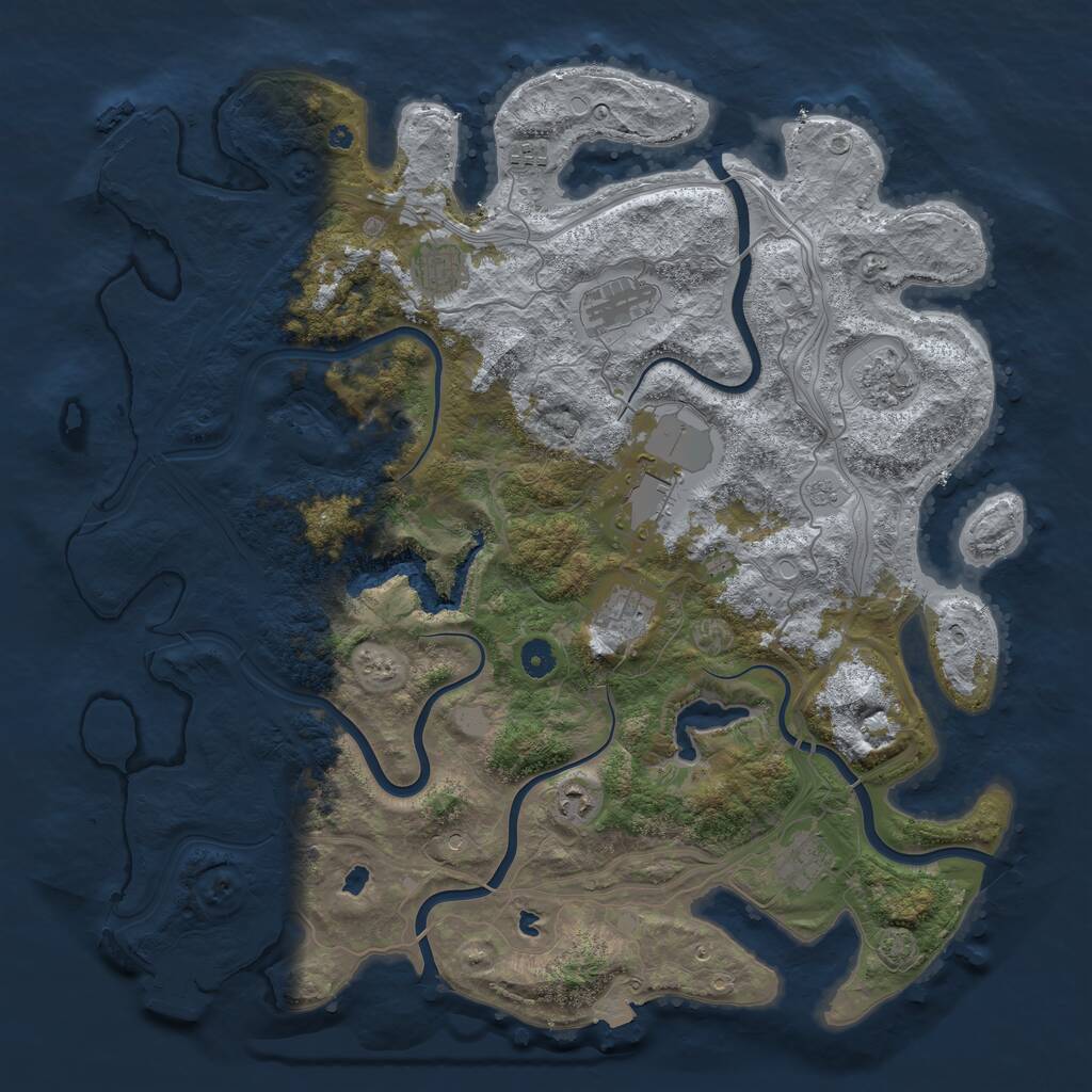 Rust Map: Procedural Map, Size: 4500, Seed: 3145, 14 Monuments