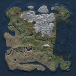 Thumbnail Rust Map: Procedural Map, Size: 4500, Seed: 239302449, 17 Monuments