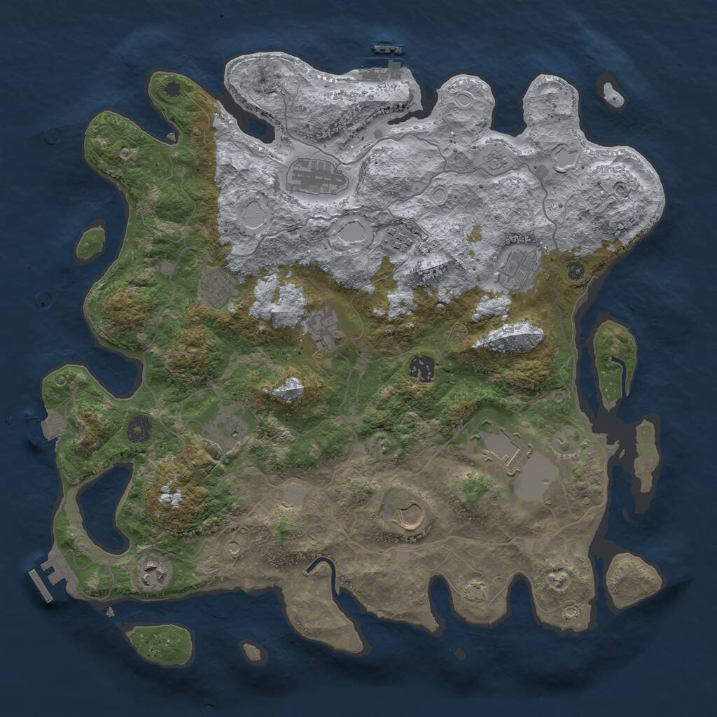 Rust Map: Procedural Map, Size: 4000, Seed: 858652738, 16 Monuments