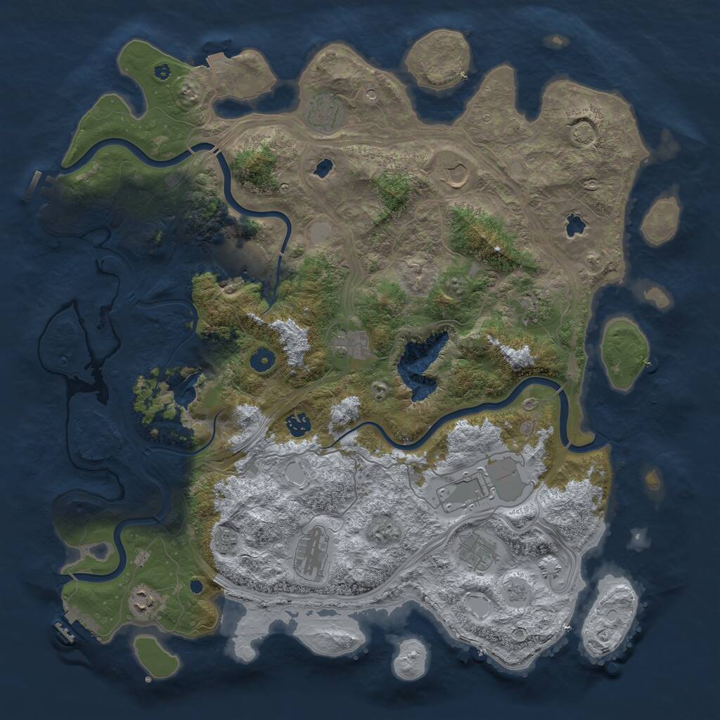 Rust Map: Procedural Map, Size: 4500, Seed: 331477931, 17 Monuments