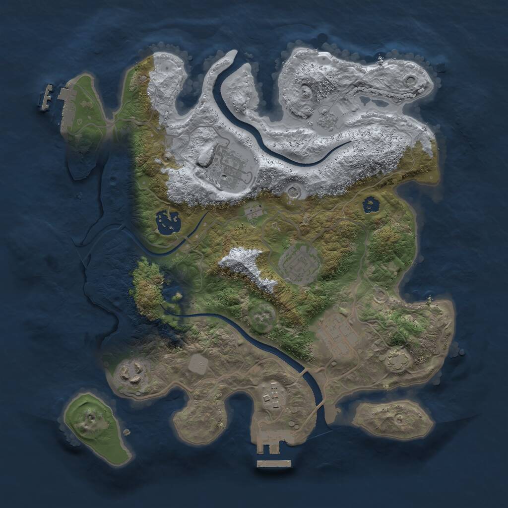 Rust Map: Procedural Map, Size: 3000, Seed: 2647531, 12 Monuments
