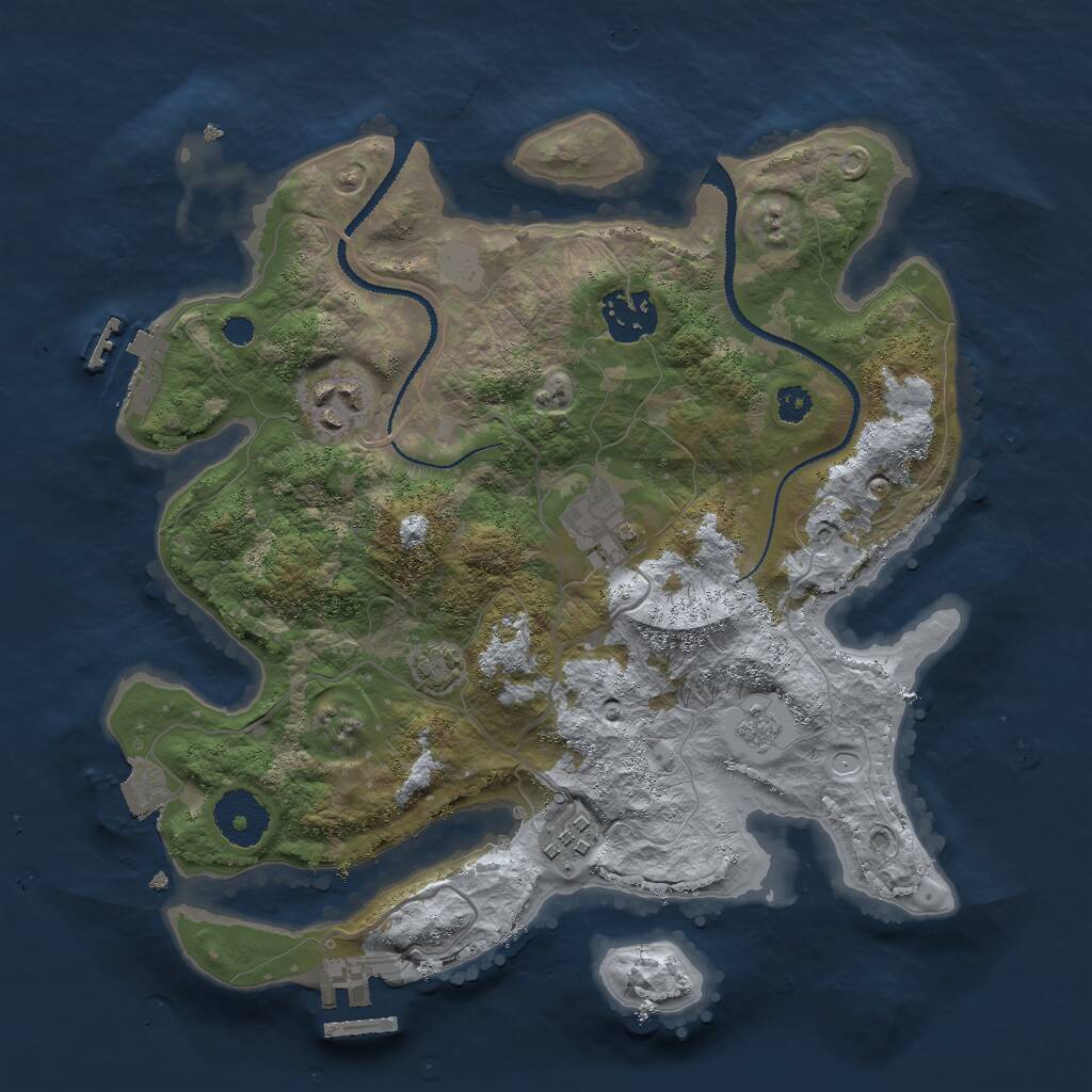 Rust Map: Procedural Map, Size: 3000, Seed: 248108026, 9 Monuments