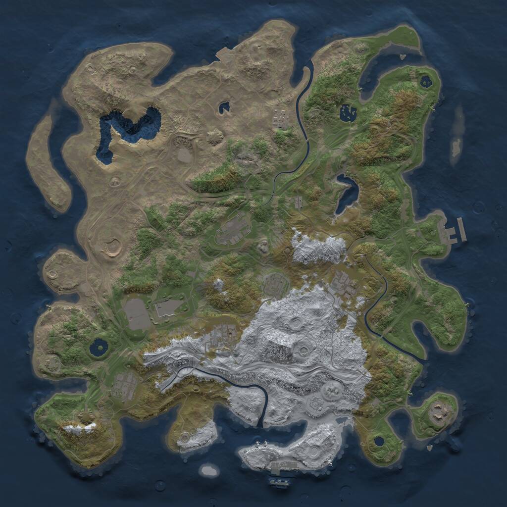 Rust Map: Procedural Map, Size: 4250, Seed: 1927190822, 16 Monuments