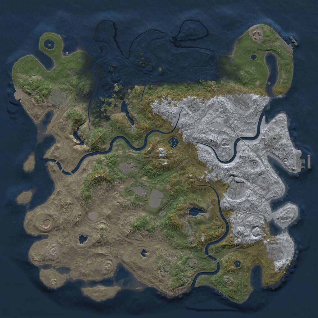 Rust Map: Procedural Map, Size: 4700, Seed: 666420, 17 Monuments