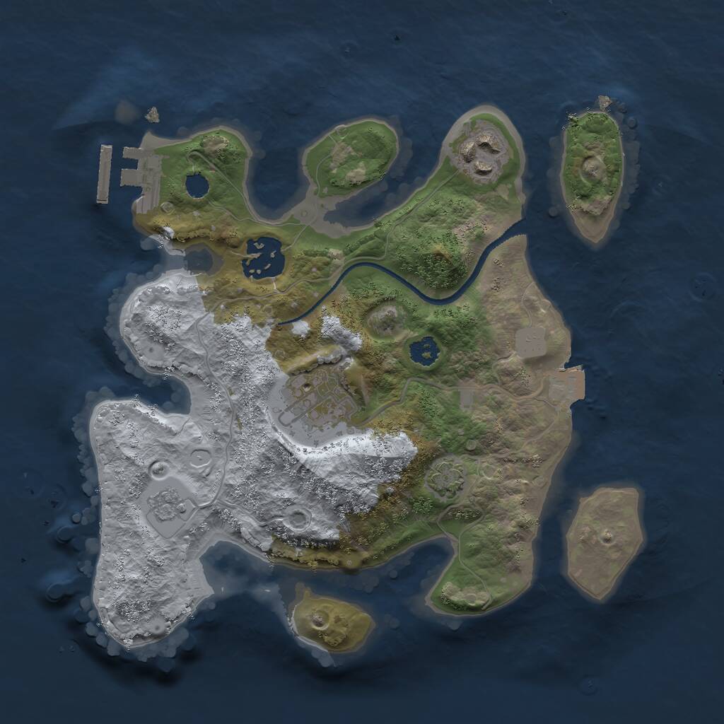Rust Map: Procedural Map, Size: 2500, Seed: 21450, 7 Monuments