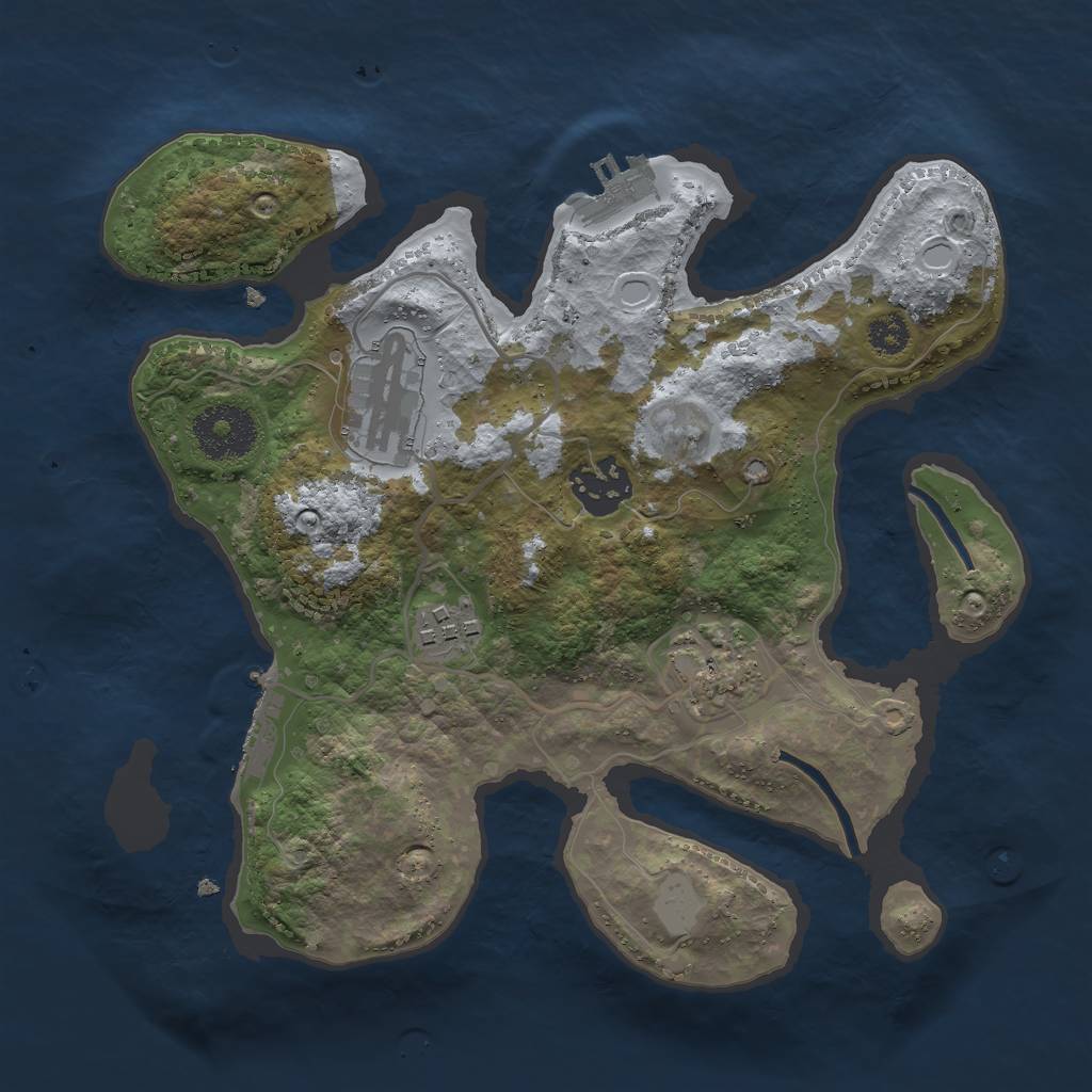 Rust Map: Procedural Map, Size: 2750, Seed: 68854, 9 Monuments