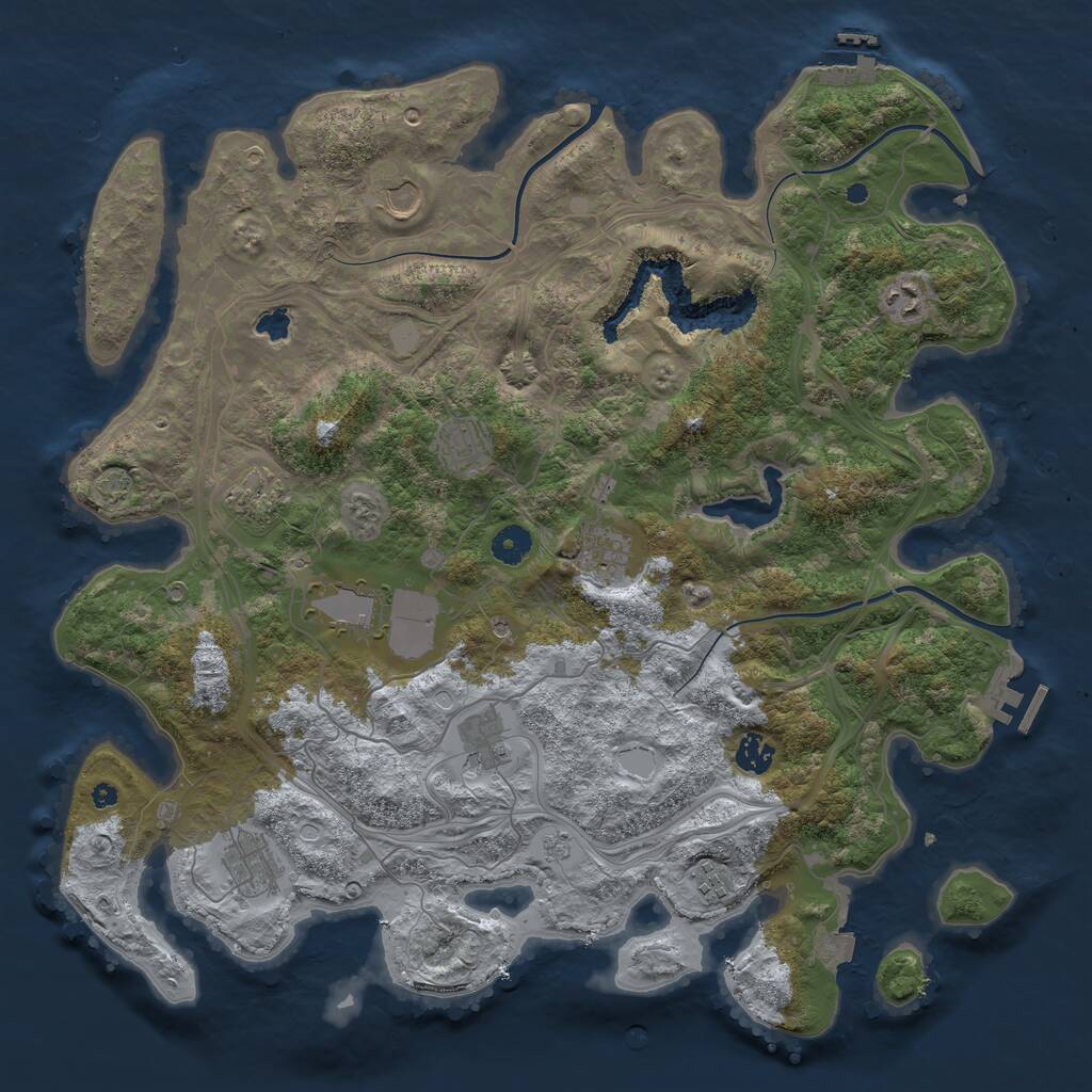 Rust Map: Procedural Map, Size: 4250, Seed: 241115652, 16 Monuments