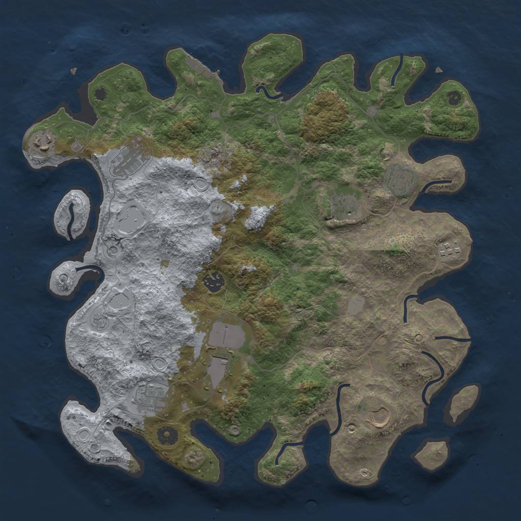 Rust Map: Procedural Map, Size: 3850, Seed: 92635882, 15 Monuments