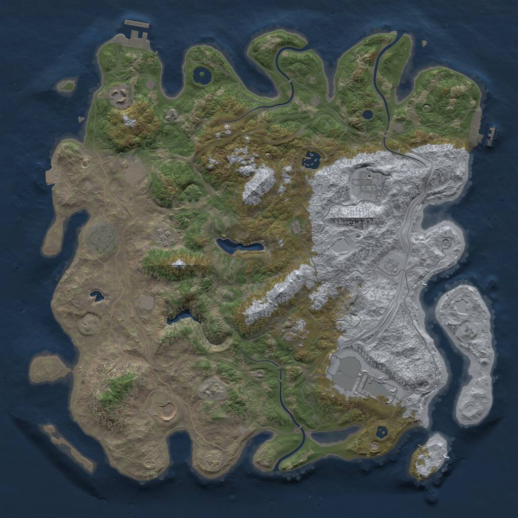 Rust Map: Procedural Map, Size: 4250, Seed: 1111928472, 15 Monuments