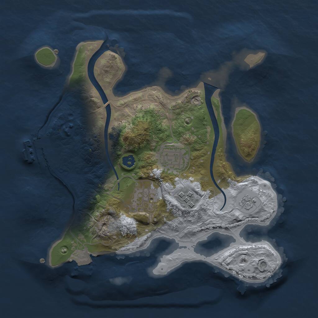 Rust Map: Procedural Map, Size: 2500, Seed: 231344324, 6 Monuments