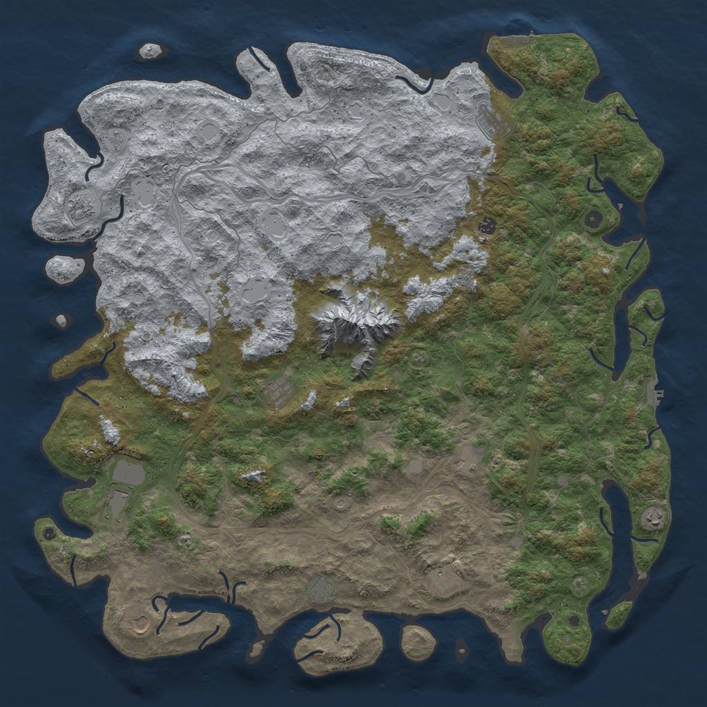 Rust Map: Procedural Map, Size: 6000, Seed: 49182, 18 Monuments