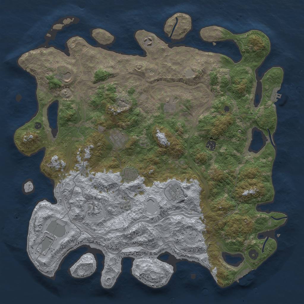 Rust Map: Procedural Map, Size: 4500, Seed: 13579, 17 Monuments