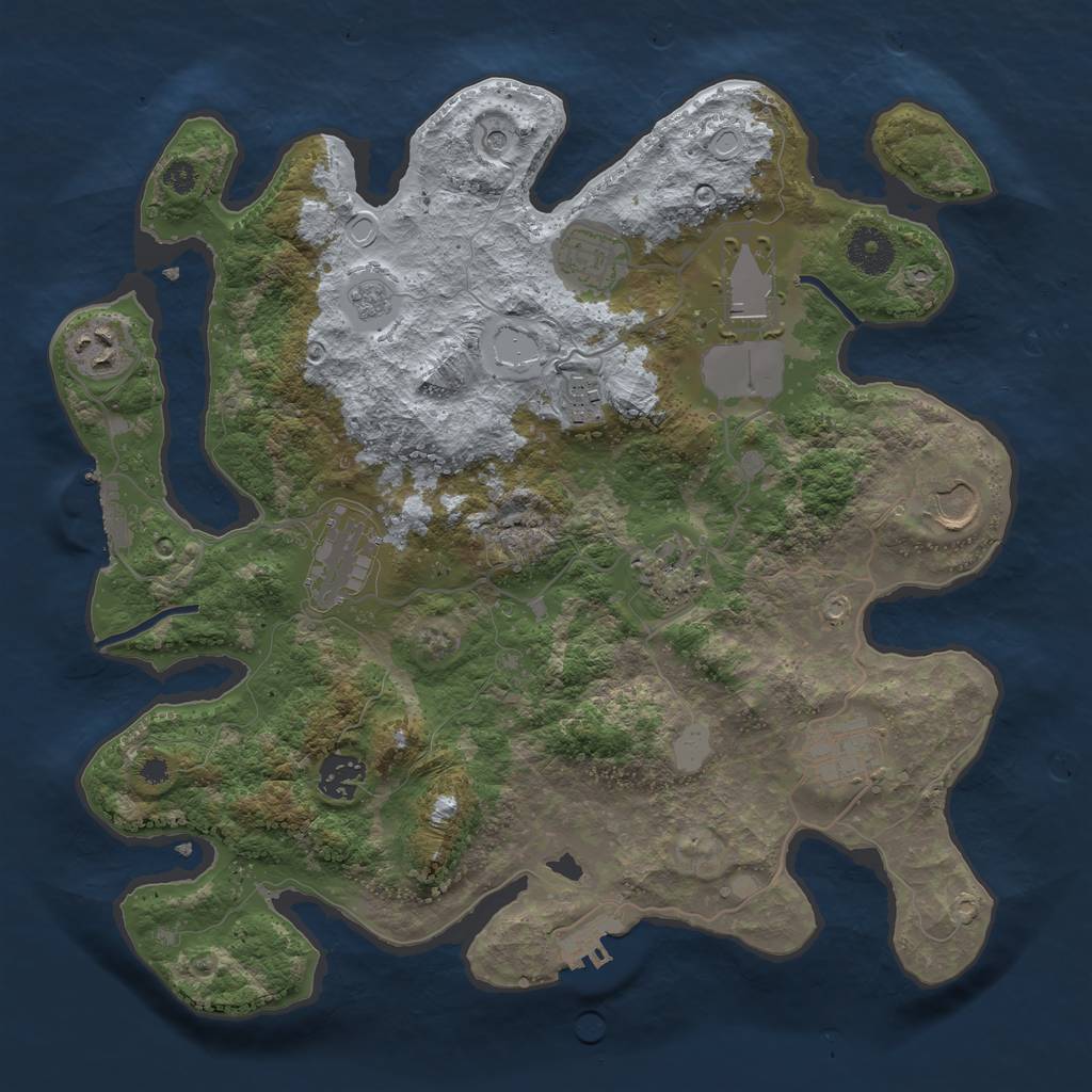 Rust Map: Procedural Map, Size: 3500, Seed: 506564568, 16 Monuments
