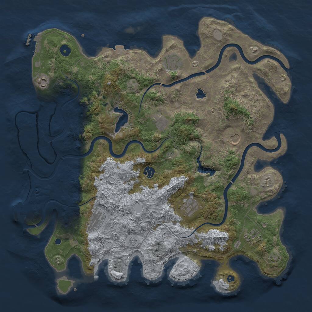 Rust Map: Procedural Map, Size: 4200, Seed: 4264690, 15 Monuments