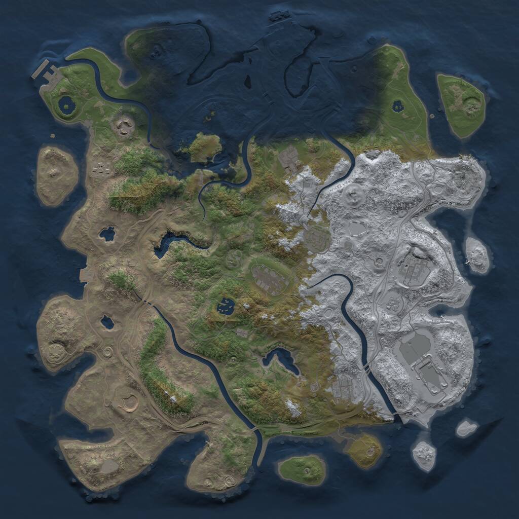 Rust Map: Procedural Map, Size: 4500, Seed: 346478, 16 Monuments