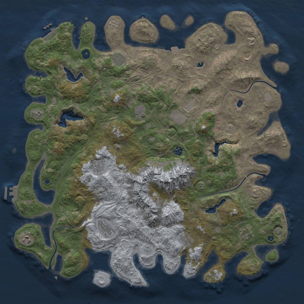 Rust Map: Procedural Map, Size: 5000, Seed: 883787941, 17 Monuments
