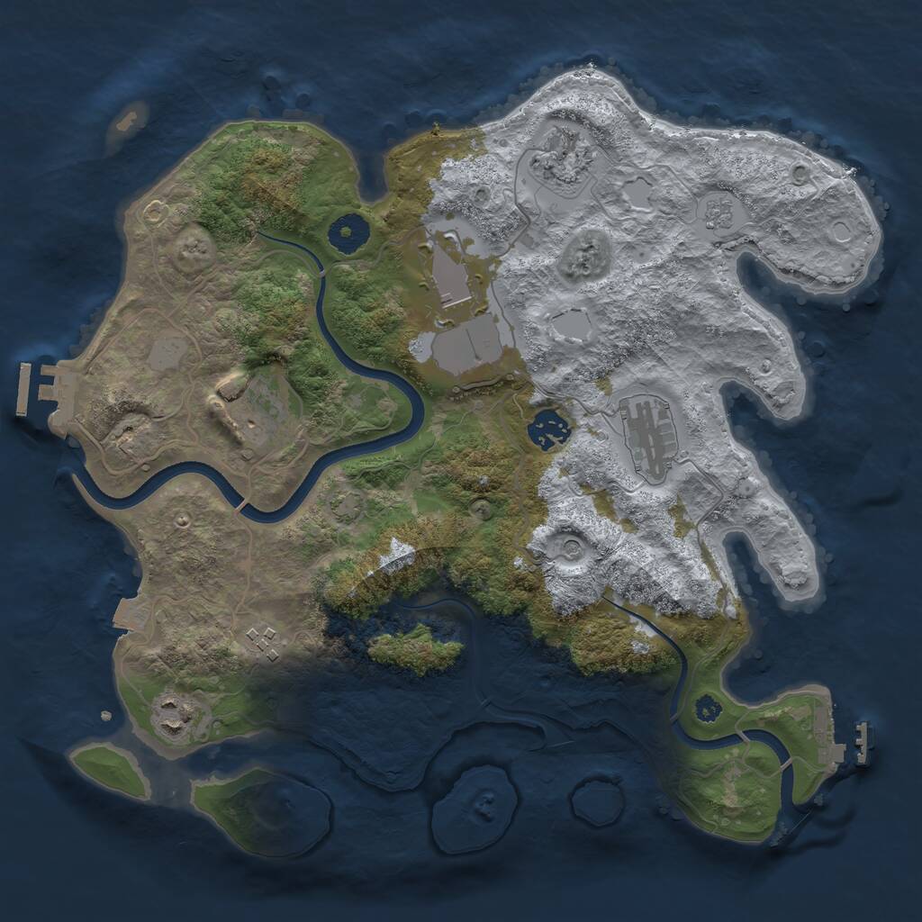 Rust Map: Procedural Map, Size: 3500, Seed: 24652475, 13 Monuments