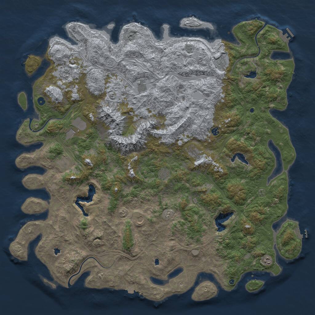 Rust Map: Procedural Map, Size: 6000, Seed: 321654, 17 Monuments
