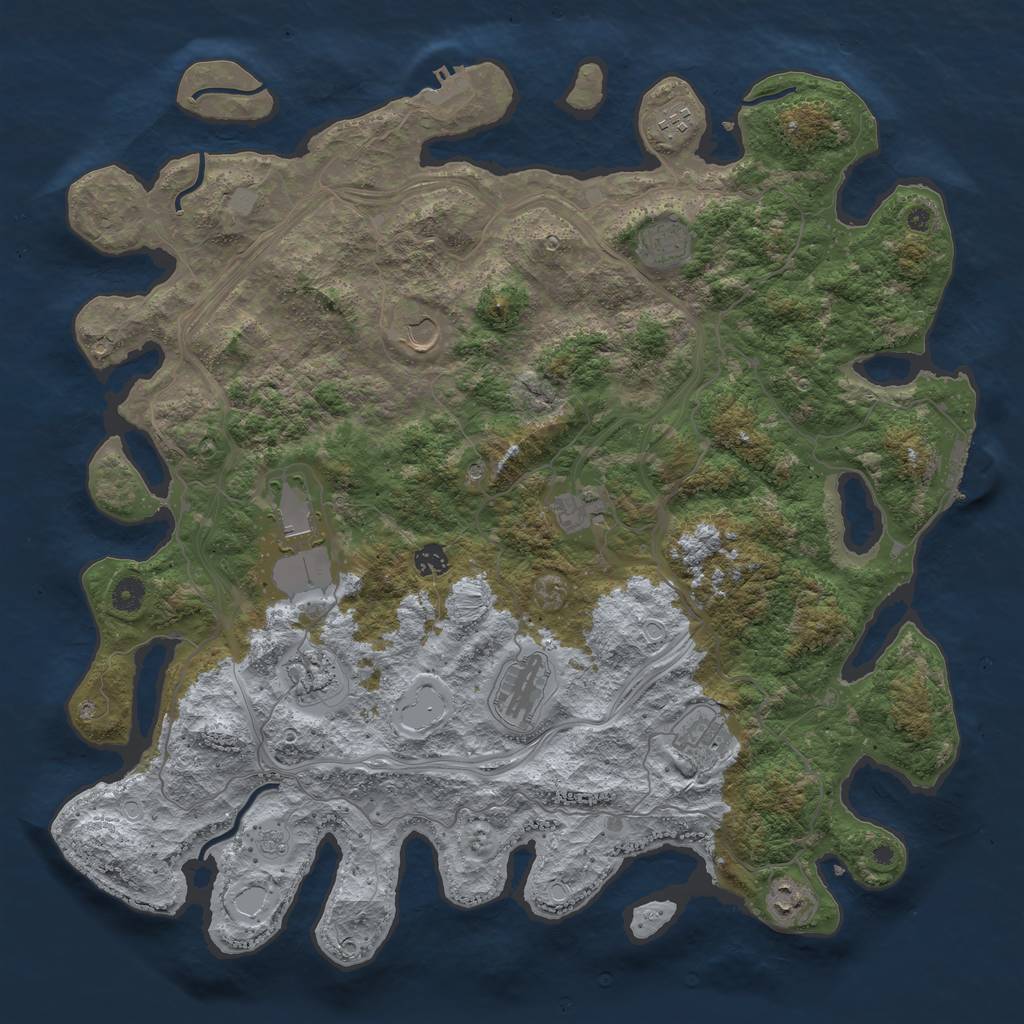 Rust Map: Procedural Map, Size: 4550, Seed: 1443333333, 17 Monuments