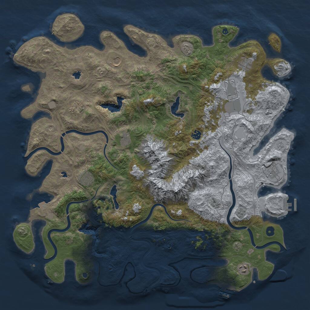 Rust Map: Procedural Map, Size: 5000, Seed: 573859219, 16 Monuments